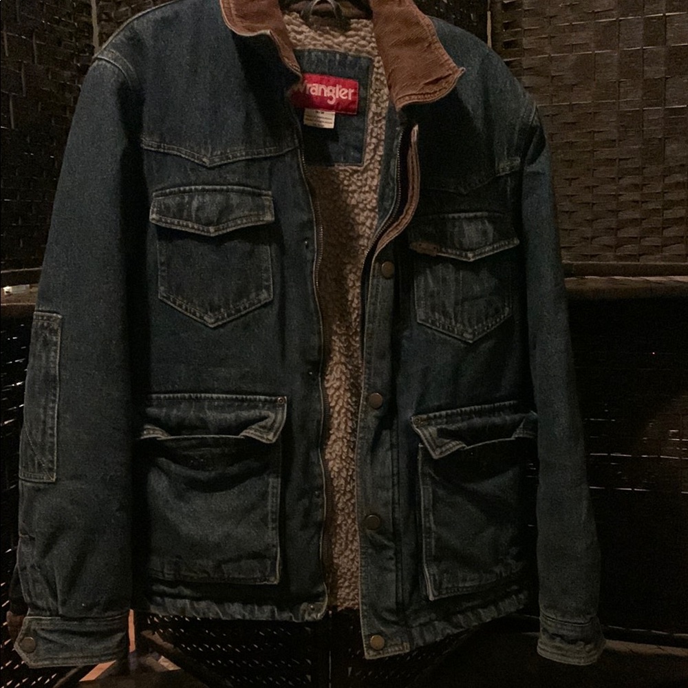 Wrangler Denim Jacket with Brown Collar